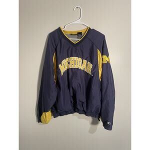 Vintage Michigan Wolverines Jacket Sz XXL Fleece lined Windbreaker Starter 90s